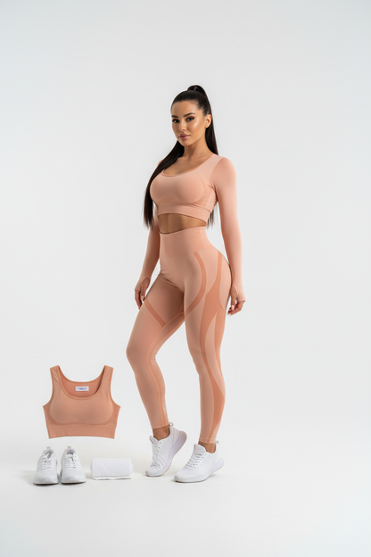 Women's Fitness Sportswear Workout Set – Peach Hip High