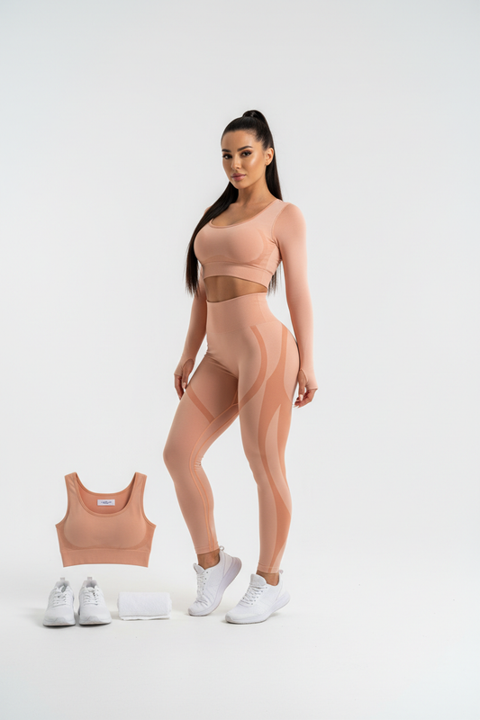 Women's Fitness Sportswear Workout Set – Peach Hip High